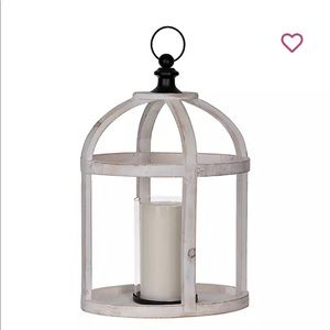 Oval white wooden lantern